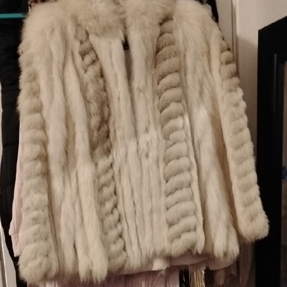Cream Fox Fur Women's Coat